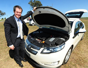 Dubbo City Council Mayor with his new Holden Volt