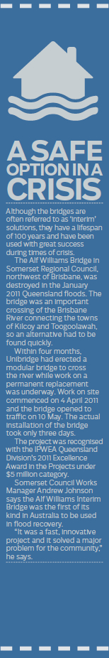 Pop-up bridges in crisis situations