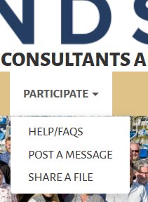Menu options for Particiapte Menu including Help/FAQ