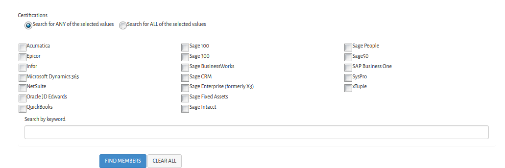 Advanced Search options