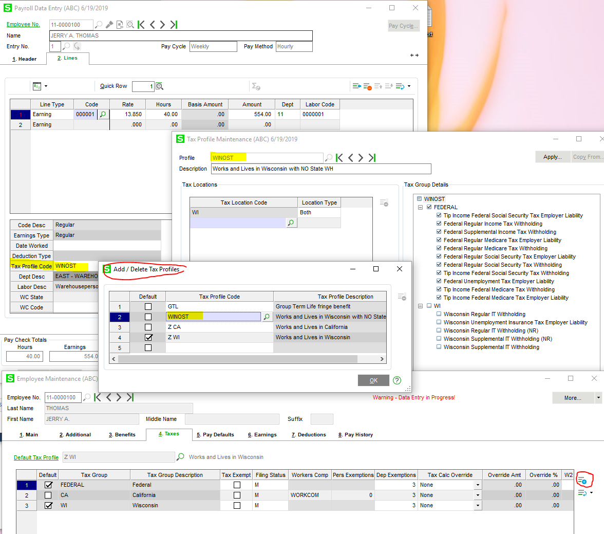 Additional Payroll Profile