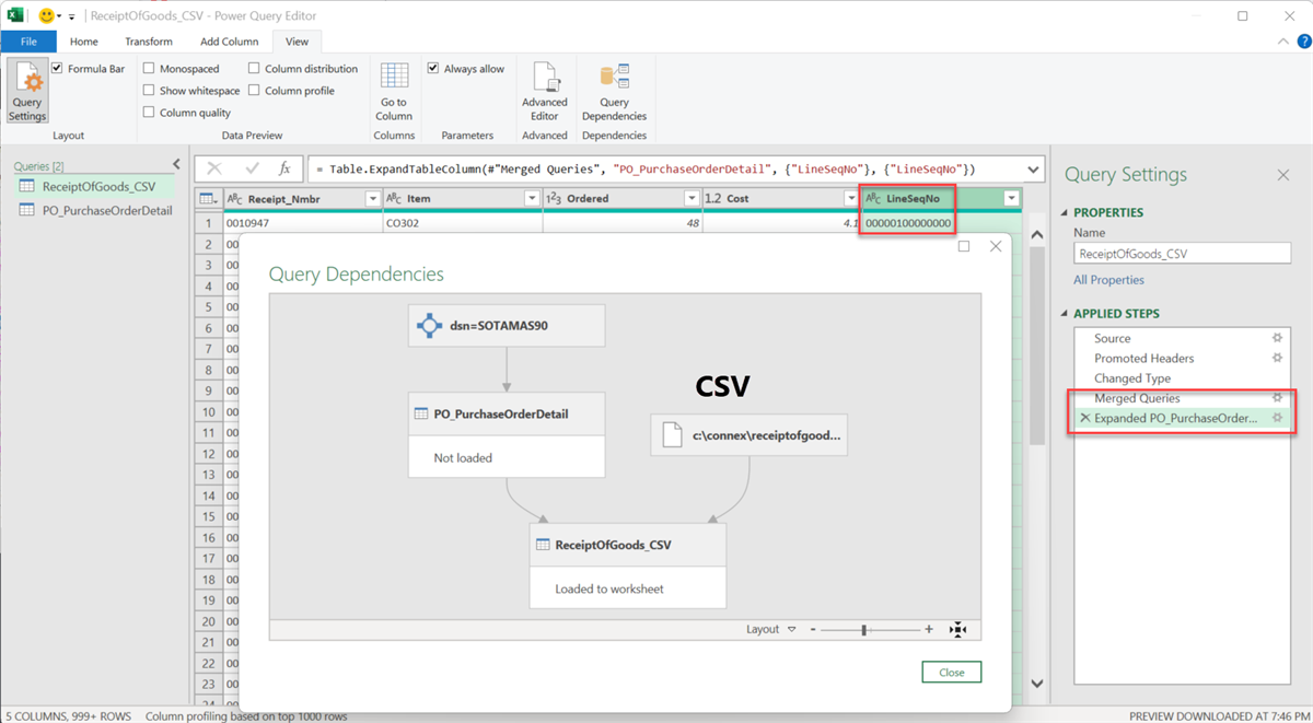 The Excel Power Query Editor Conects Tables of Diverse Origins by a Common Field