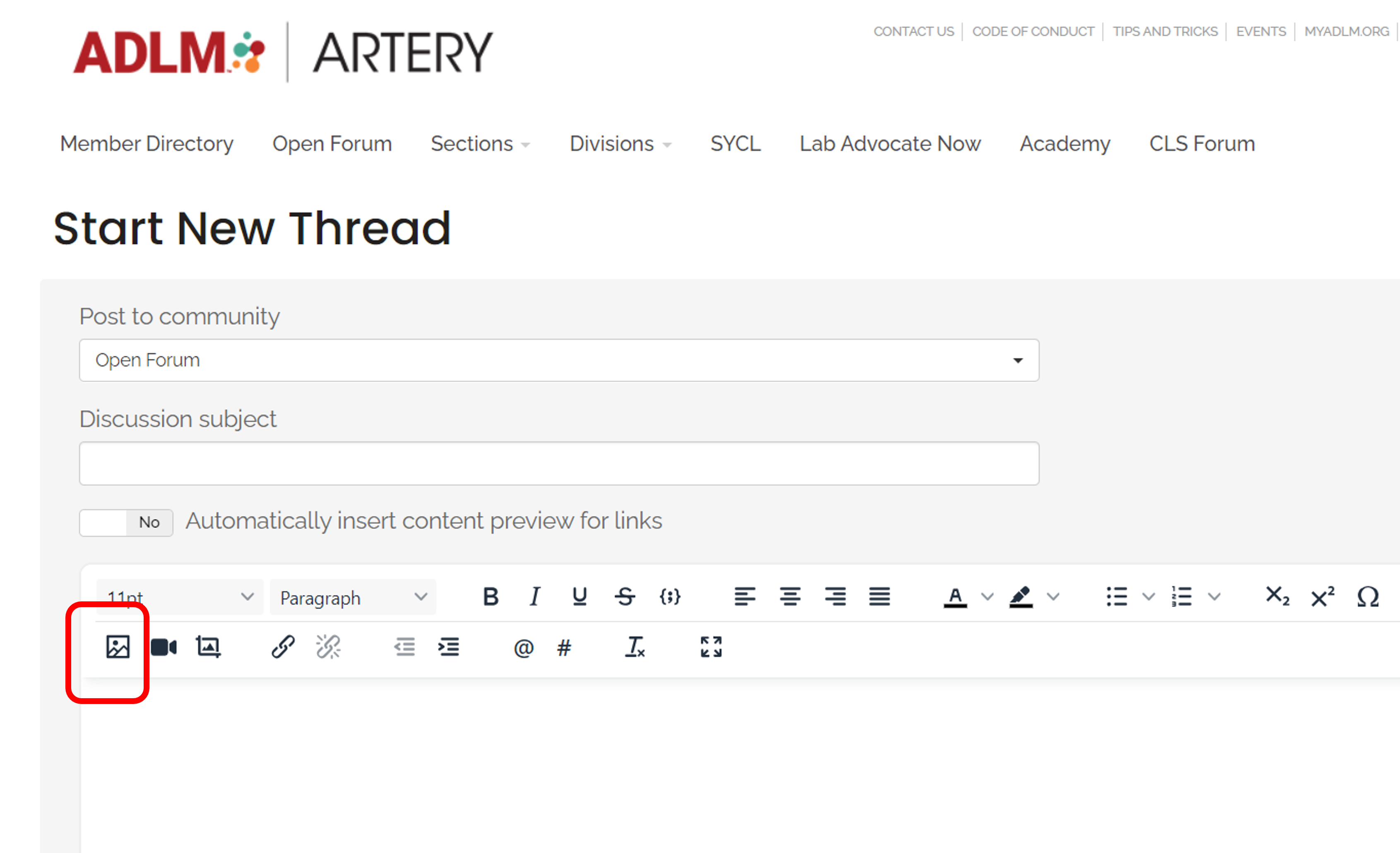 Artery - Add an Image