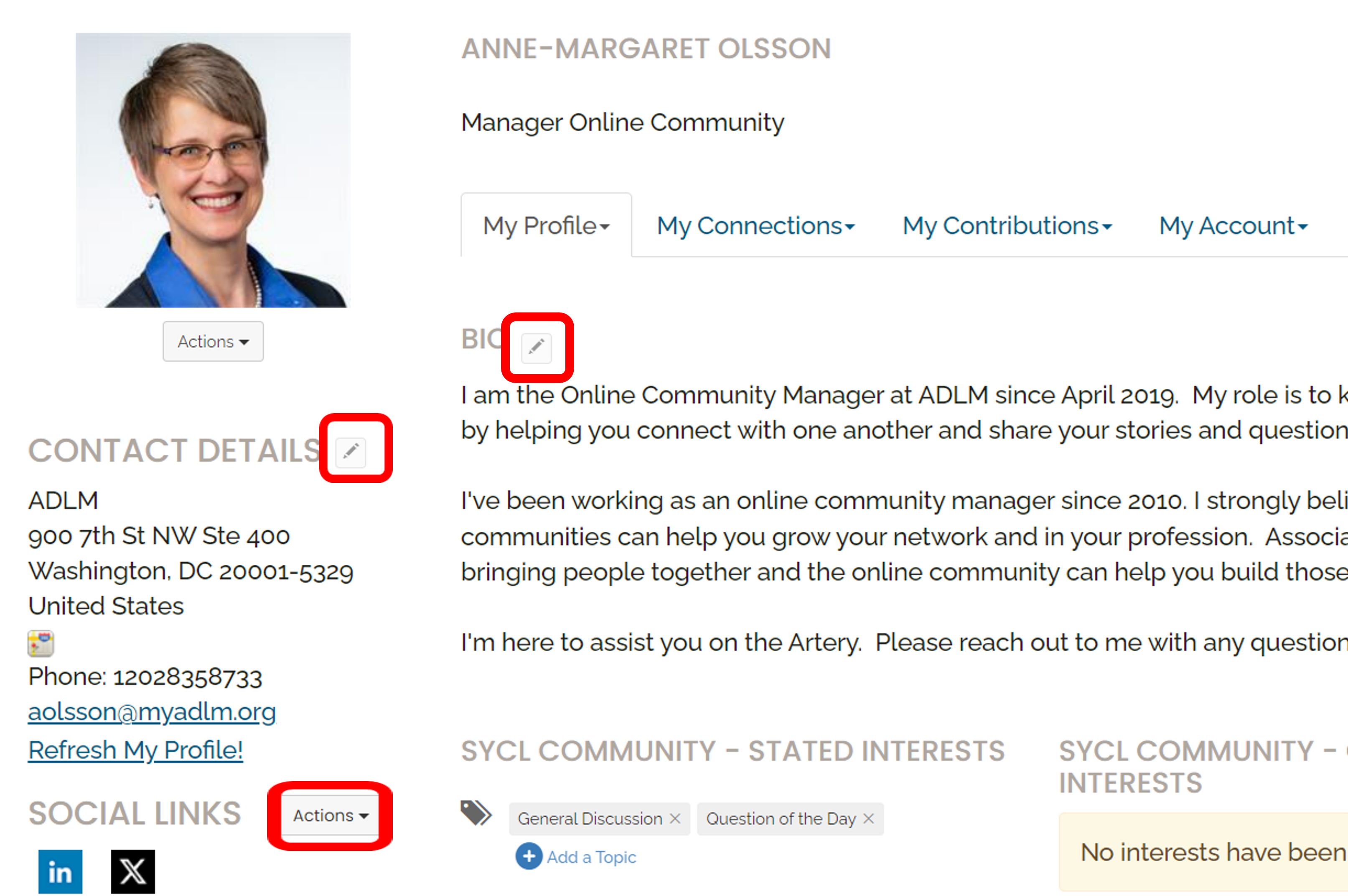 Artery - Edit profile