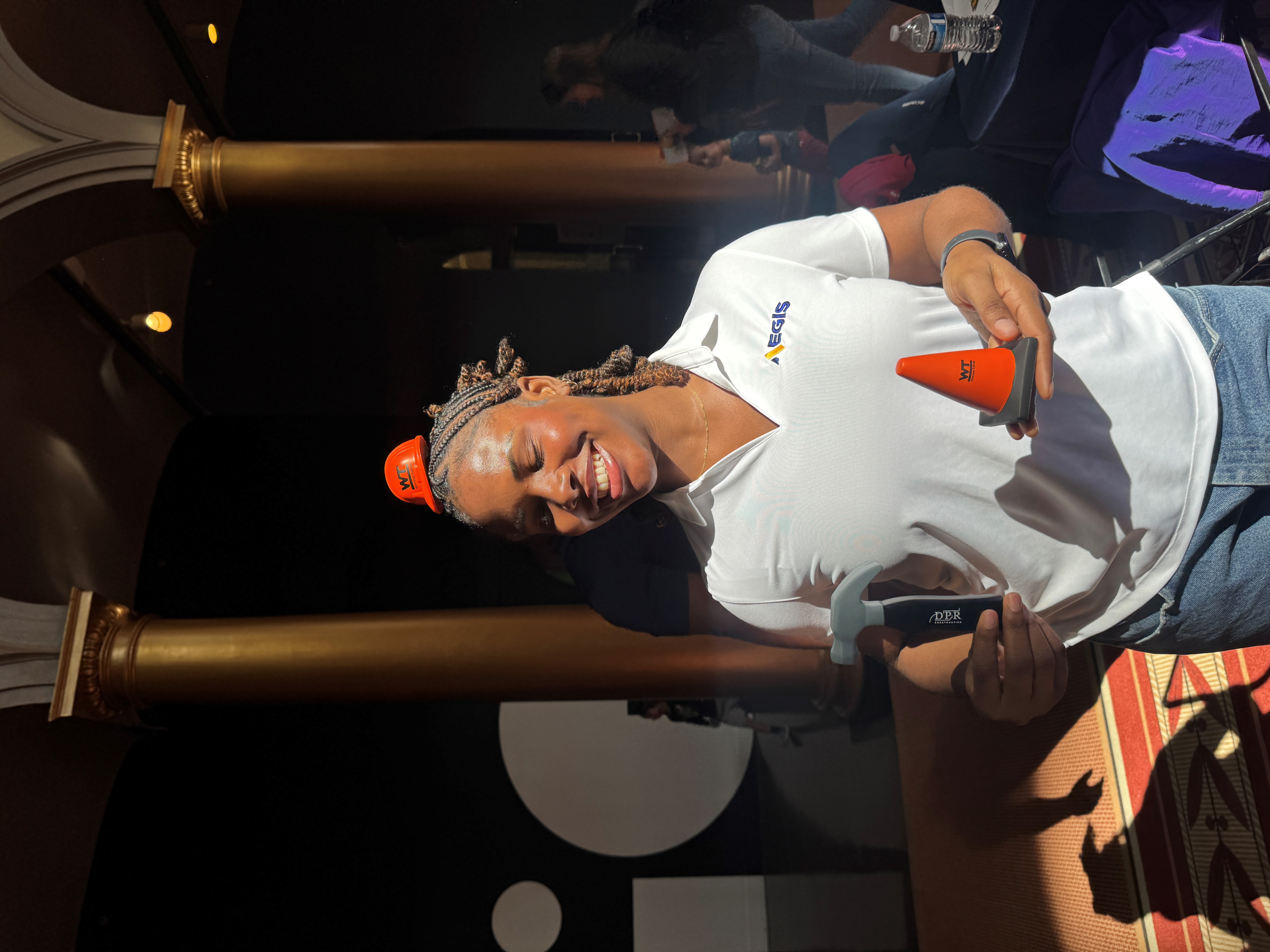 Onyeka Udoye volunteering at the 2025 The Big Build event at the National Building Museum in Washington, D.C.
