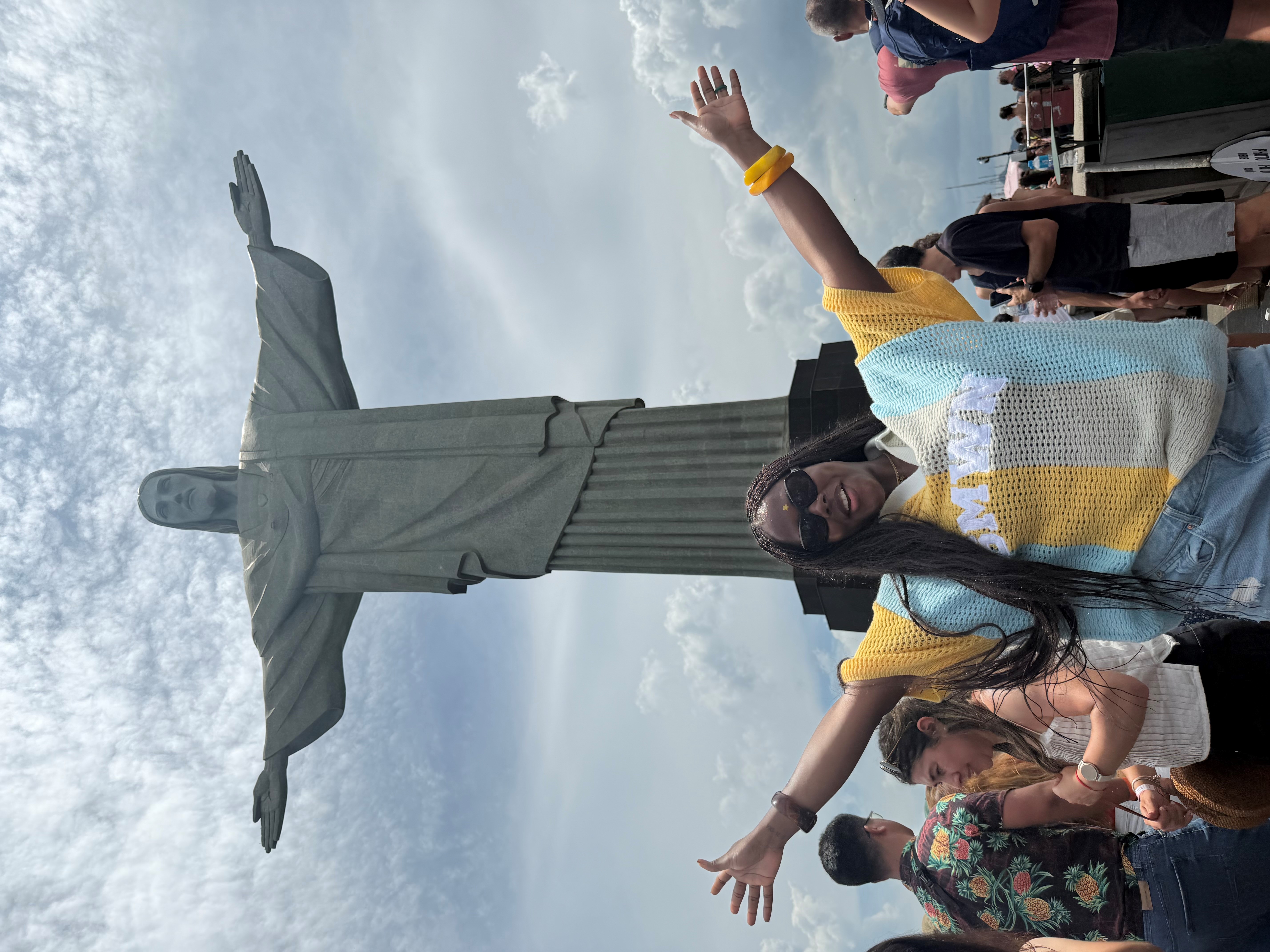 Onyeka Udoye visiting the Christ the Redeemer statue in Rio de Janeiro, Brazil