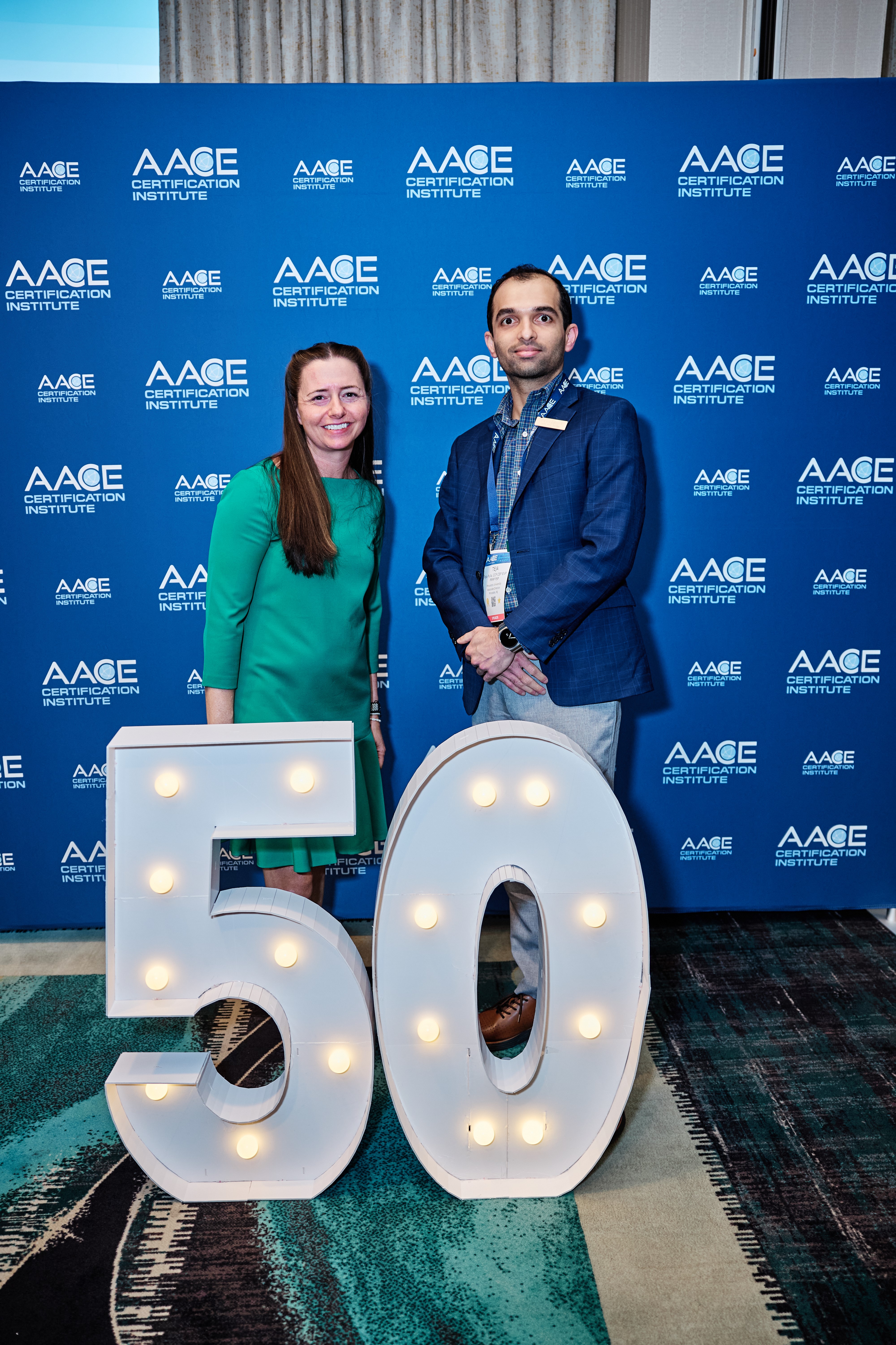 AACE volunteer Kim Forbes and New Jersey Section President Teja Pulla