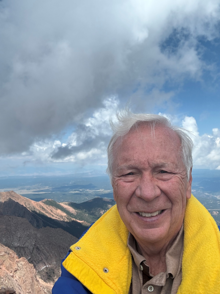 Richard Long at Pikes Peak with America the Beautiful below