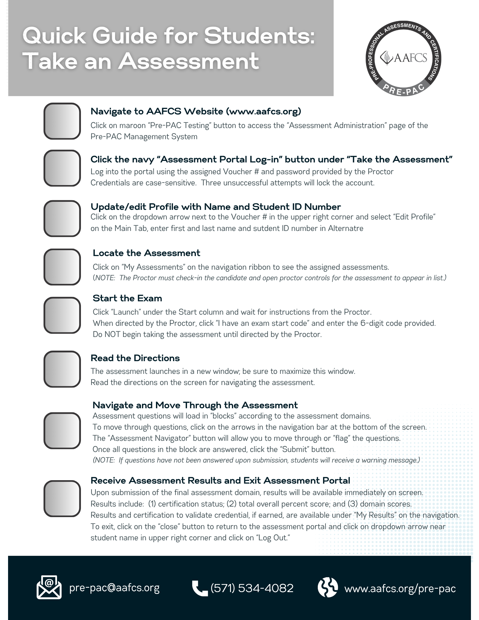 Quick Guide - Take Assessment