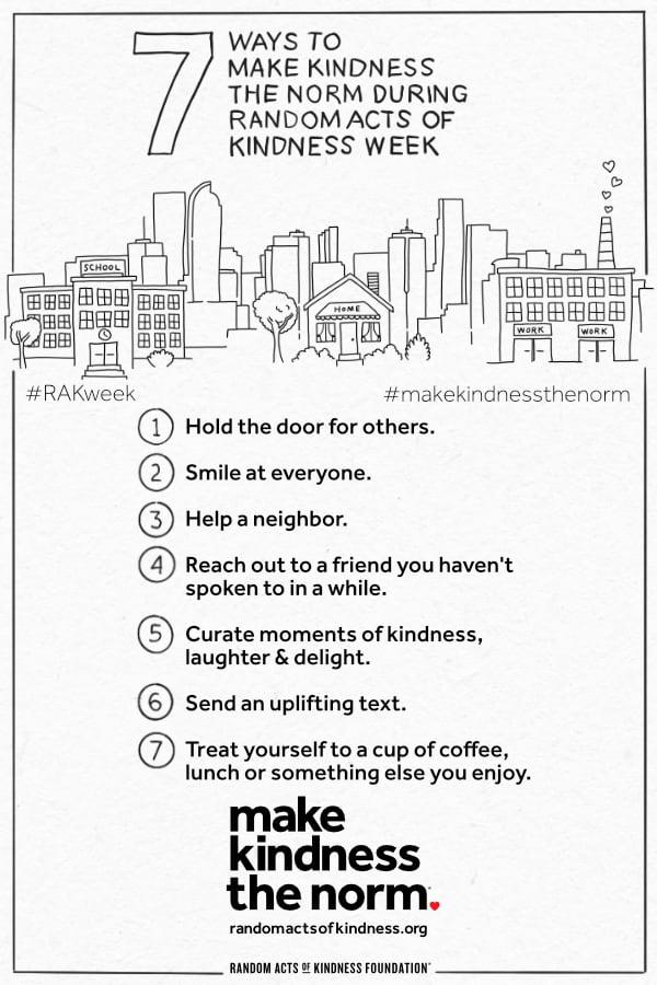 7 ways to make kindness the norm poster 