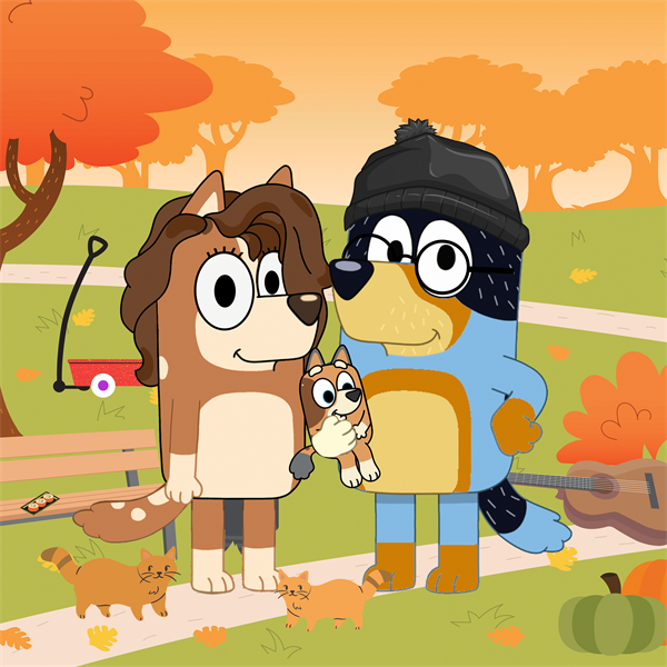 Stephanie Weiner family as Bluey characters