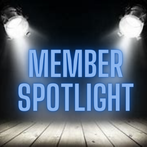 Spotlights shining on a stage and the words 