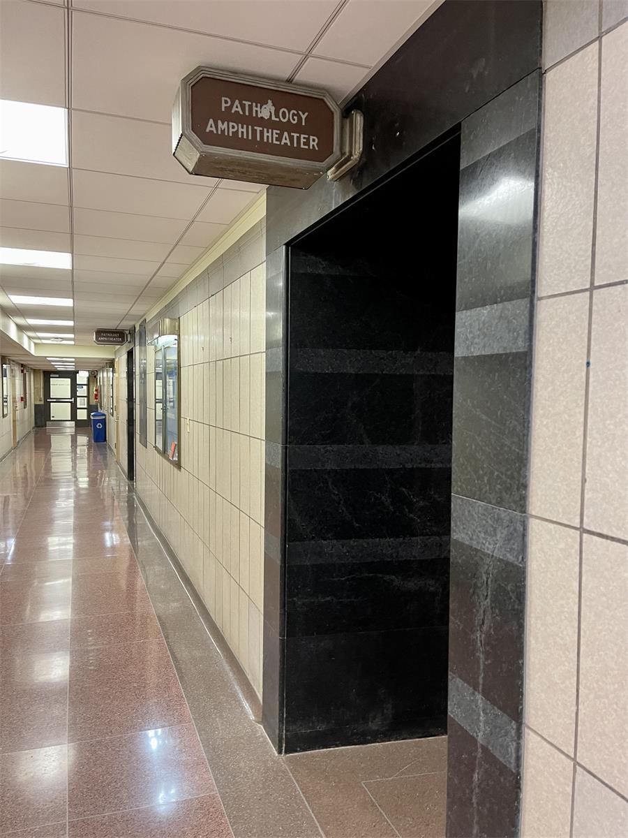 Entrance to the former pathology auditorium