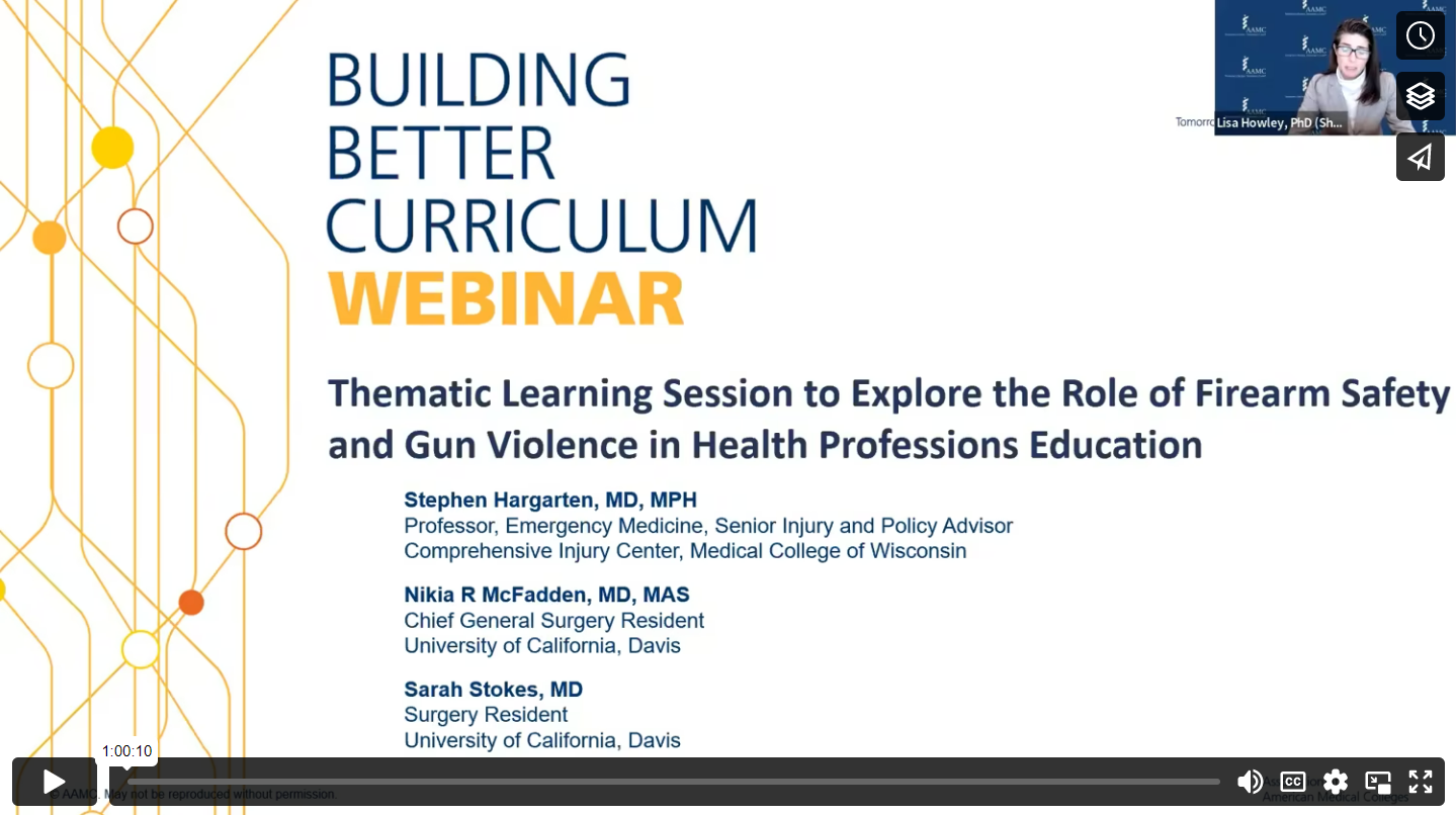 Exploring the Role of Firearm Safety and Gun Violence in Health Professions Education: A Thematic Learning Session of BBC Series