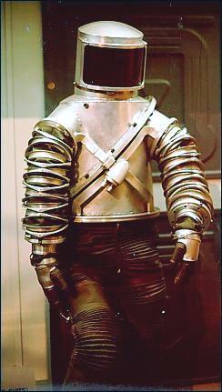 This USAF Mark I Extravehicular and Lunar Surface Suit, designed and built by Litton Industries, predated both the launch of Sputnik I by the Soviet Union and the creation of the National Aeronautics and Space Administration by the United States. Based on a Litton 