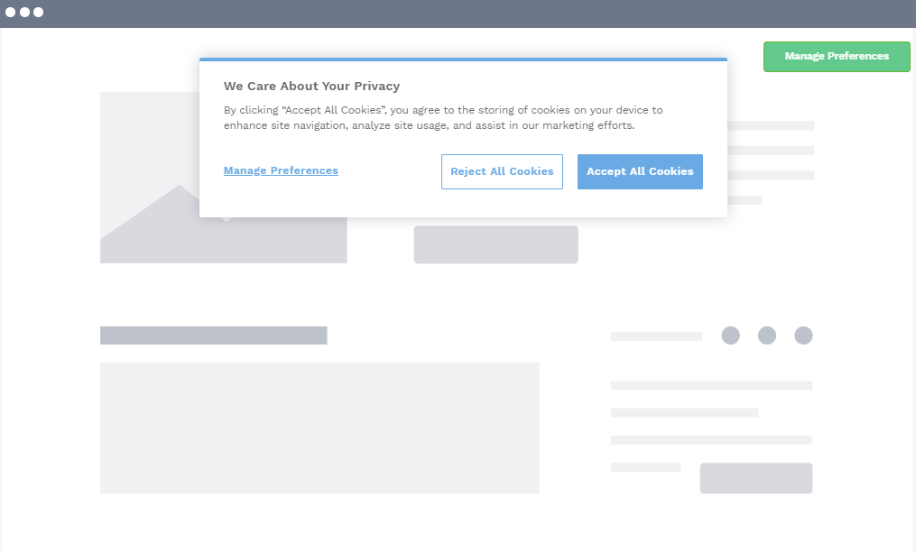 Screenshot of cookie consent banner on website.
