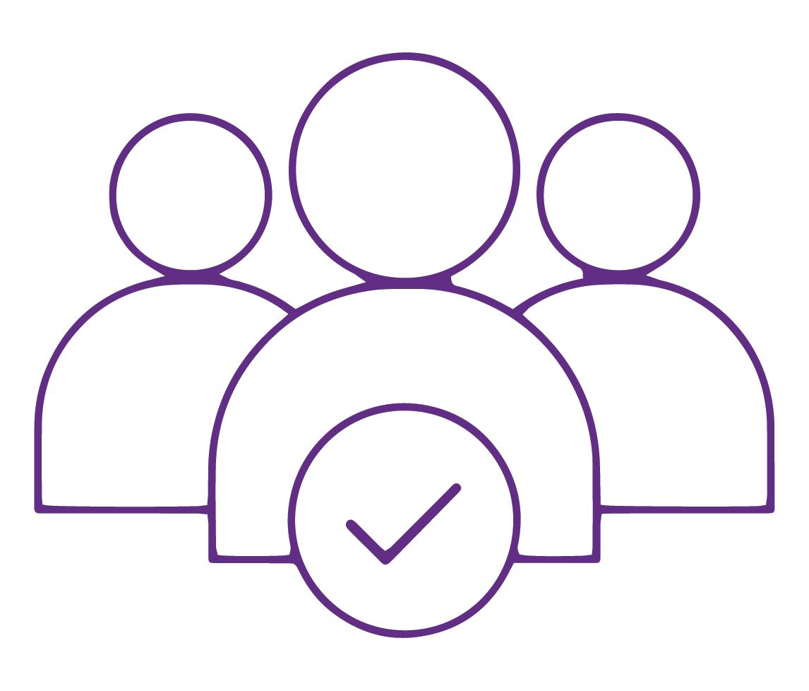 outlined icon of people grouped together