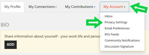 Account Dropdown - Privacy