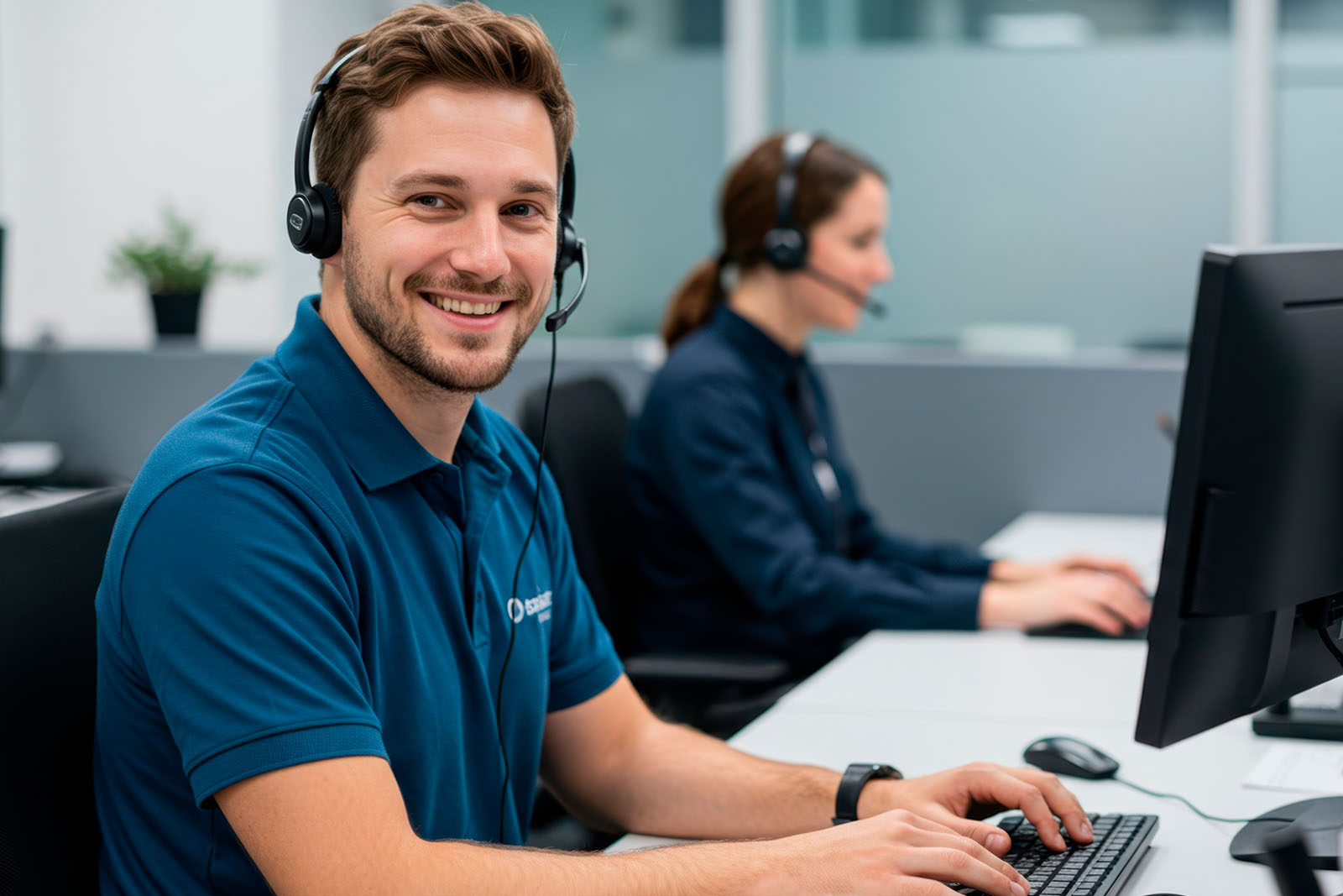 Technician working on HVAC equipment