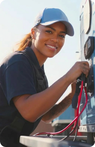 HVAC technician working on equipment