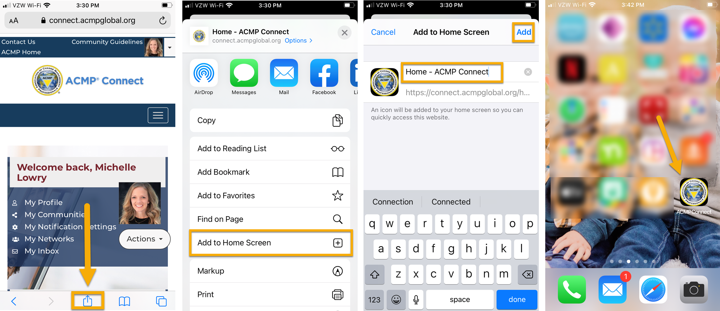 How to: Add ACMP Connect to Your Phone's Home Screen