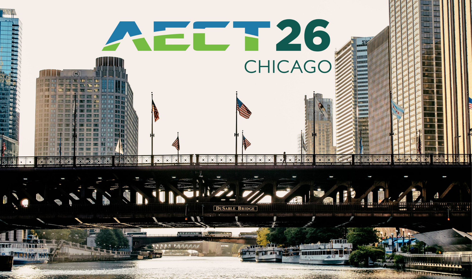 AECT26 logo and Chicago bridges