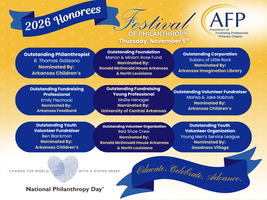 AFP Arkansas National Philanthropy Day honorees