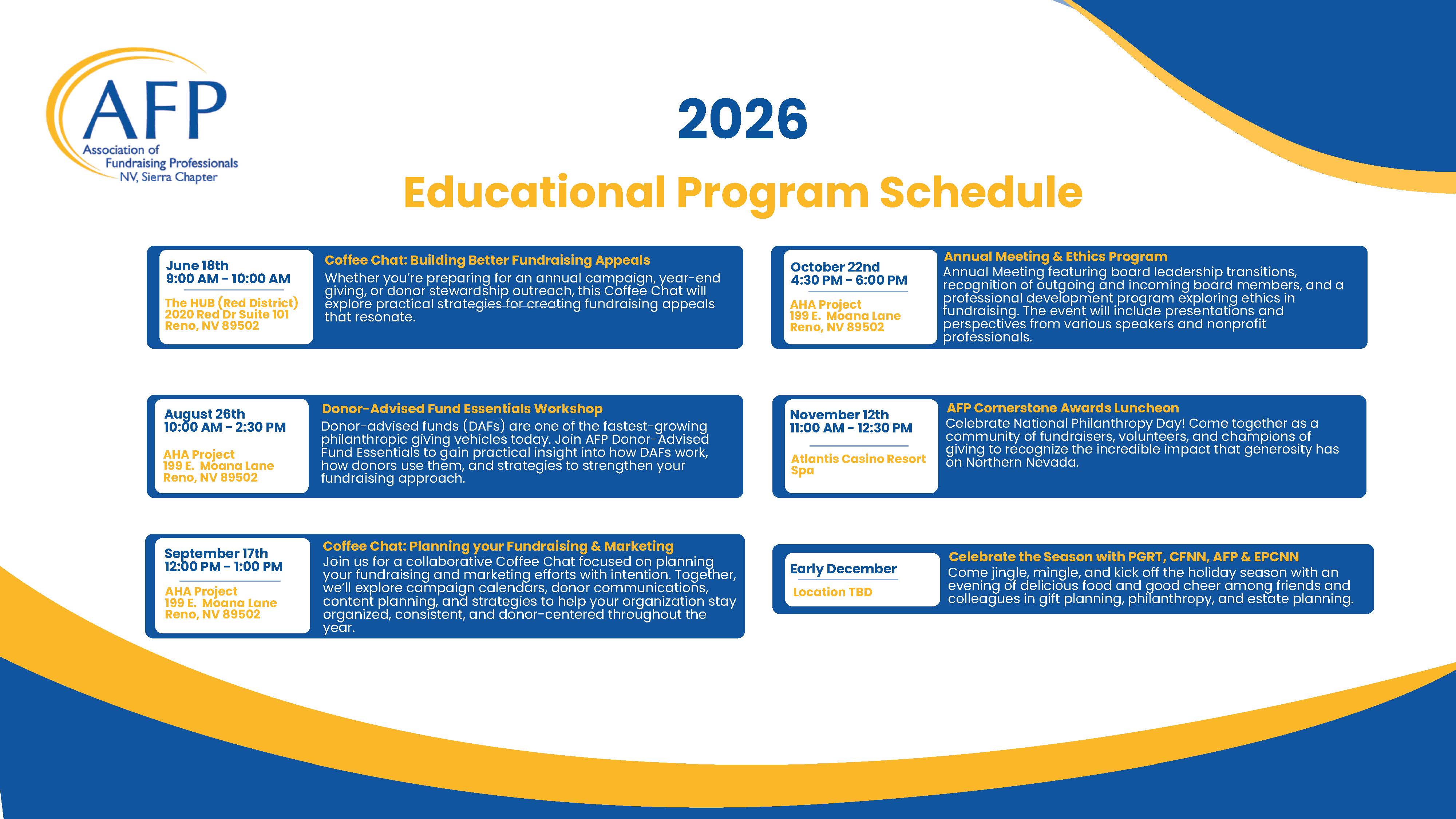 Educational Programming 2026 Schedule schedule of educational programs