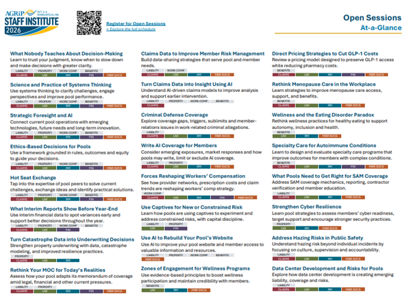 Open Sessions at Staff Institute 2026 At-a-Glance Agenda