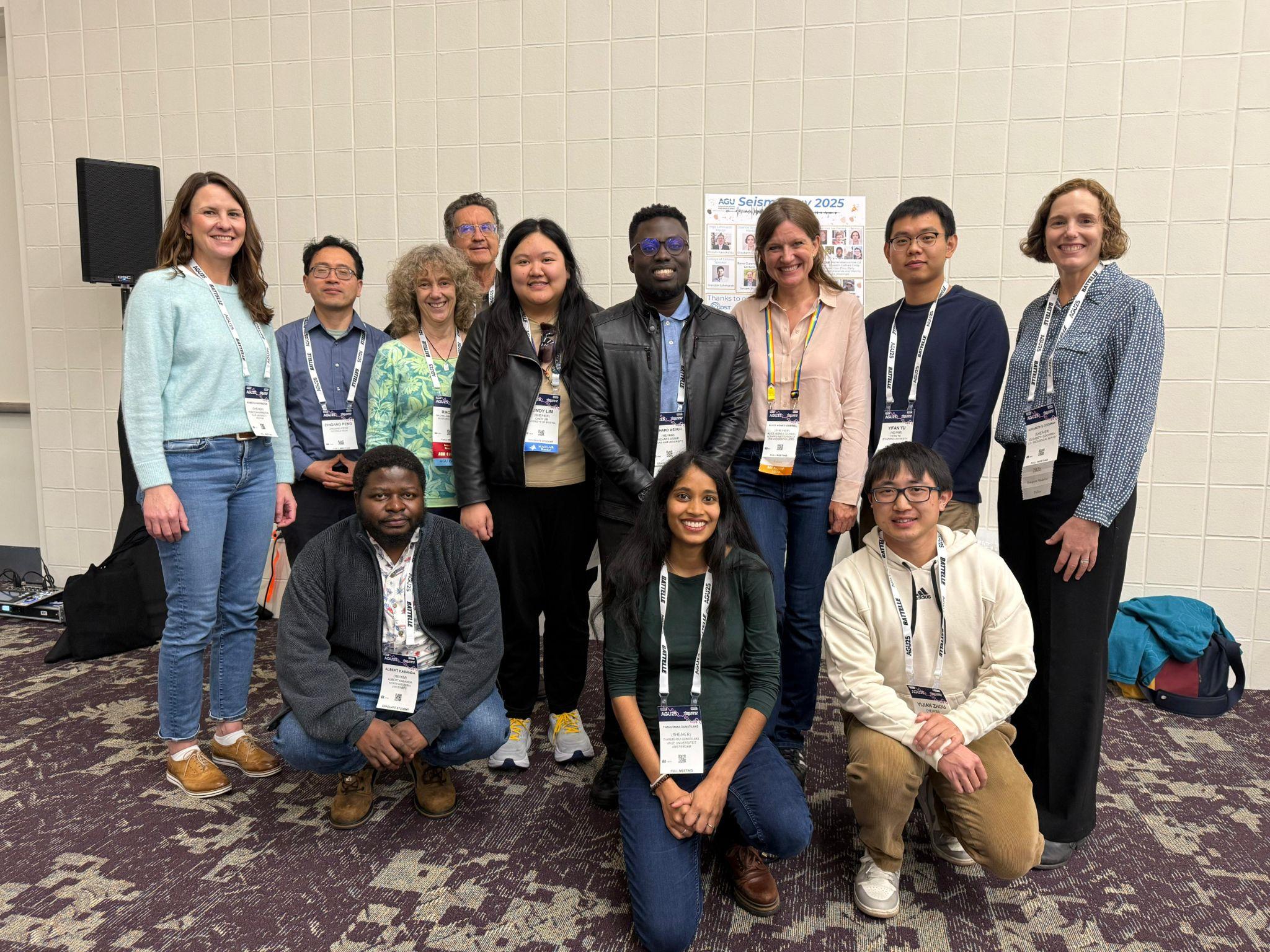 Invited researchers and Seismology leadership at the AGU25 networking luncheon