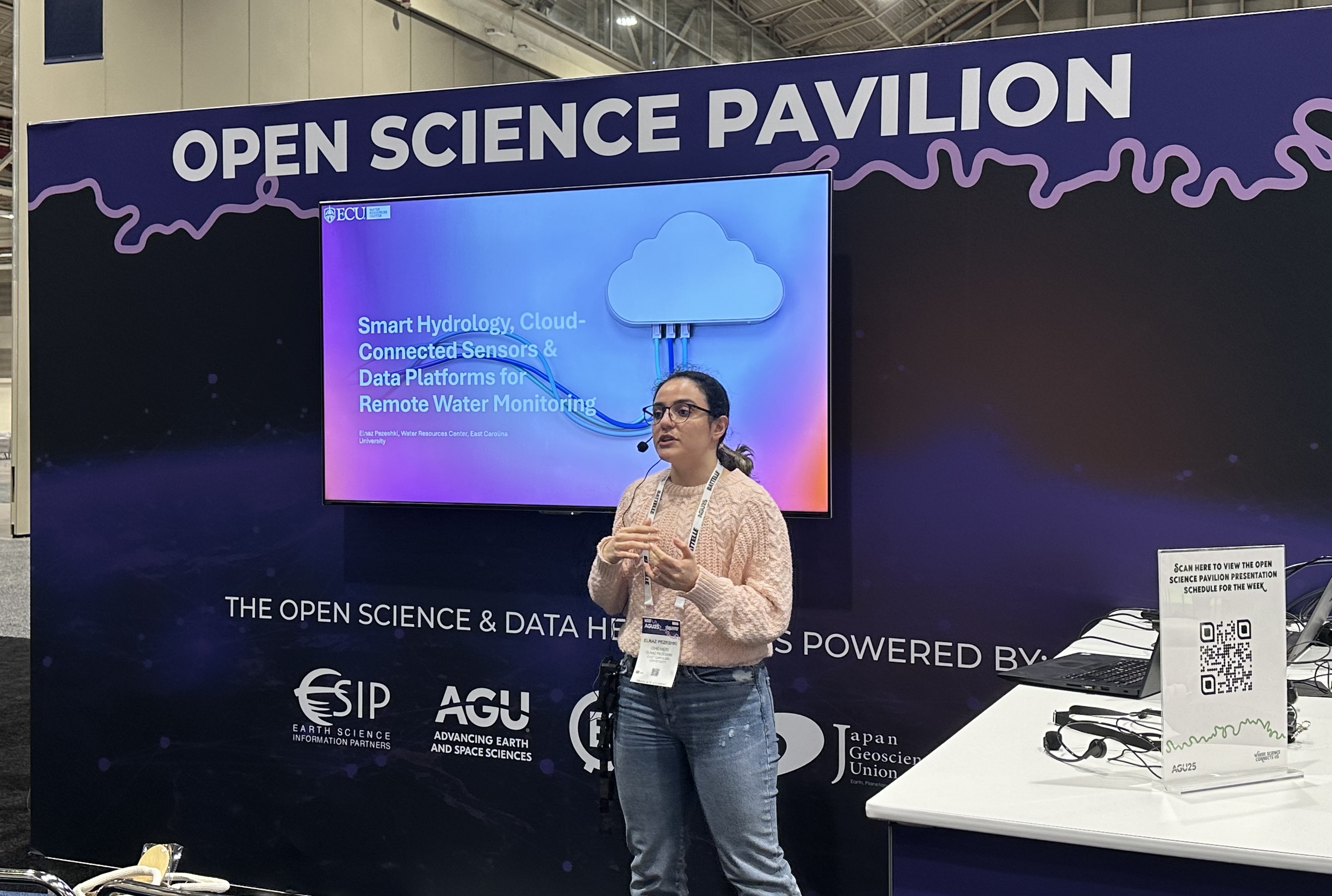 Scientist giving presentation 