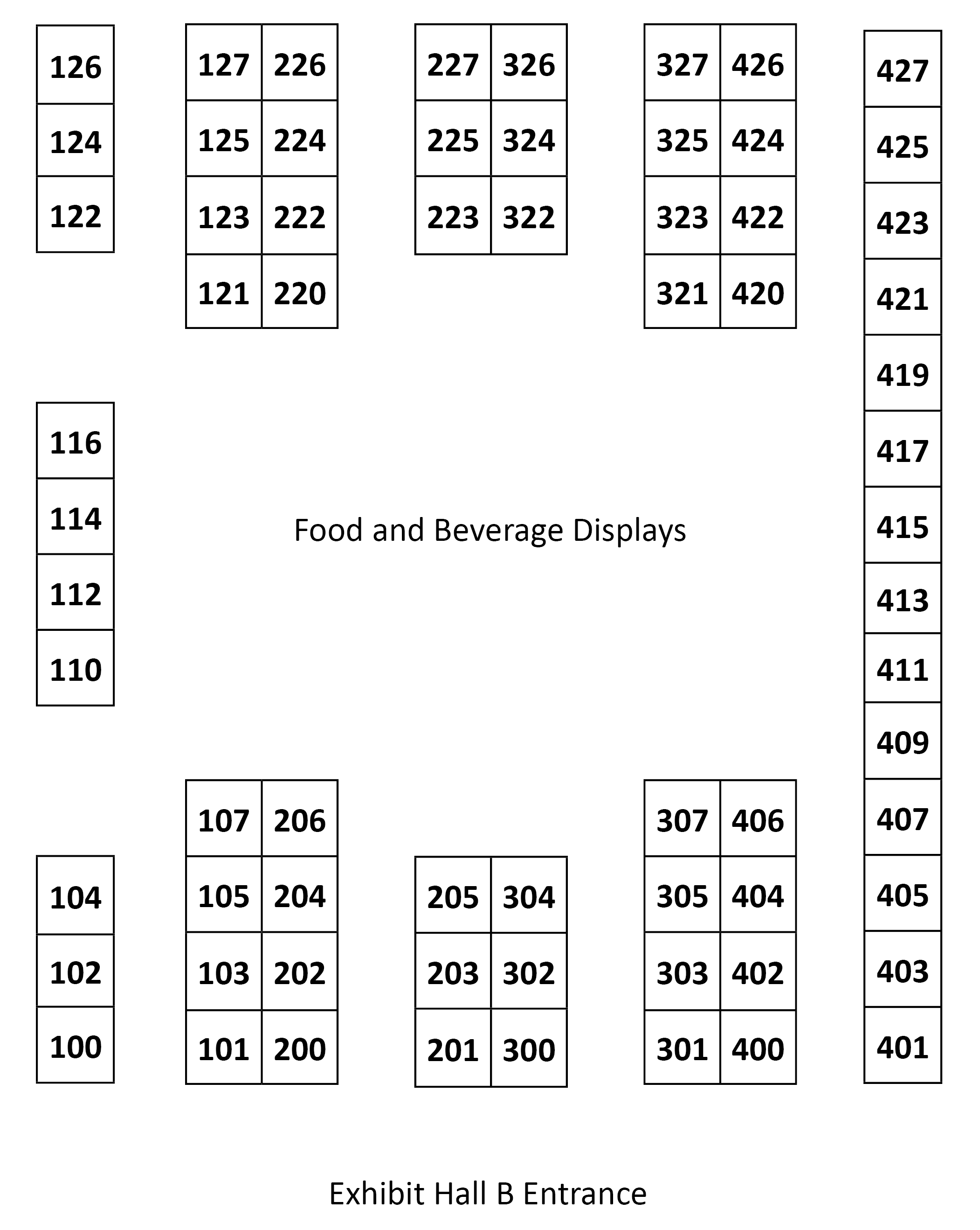 2026 AHEAD Exhibit Hall Map with booth locations