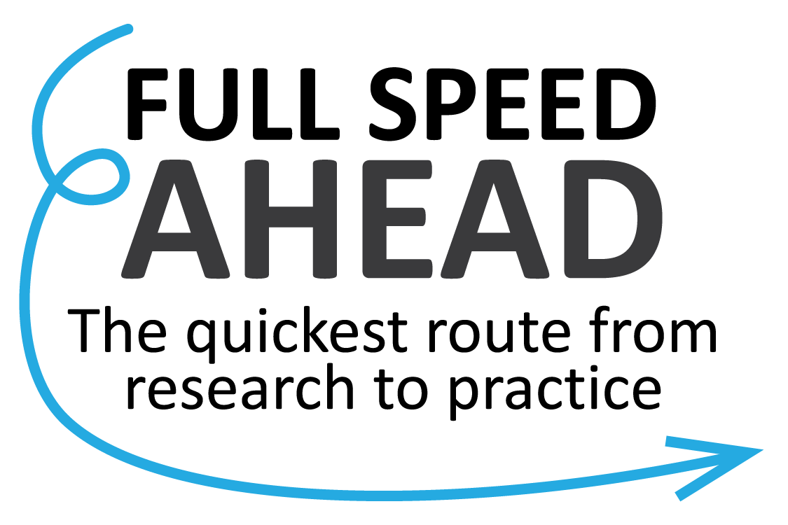 AHEAD Podcast Logo: Full Speed AHEAD. The quickest route from research to practice!