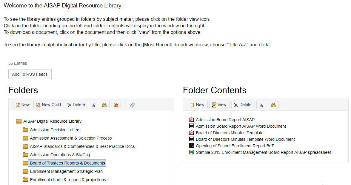 digital resource library samples and templates aisap