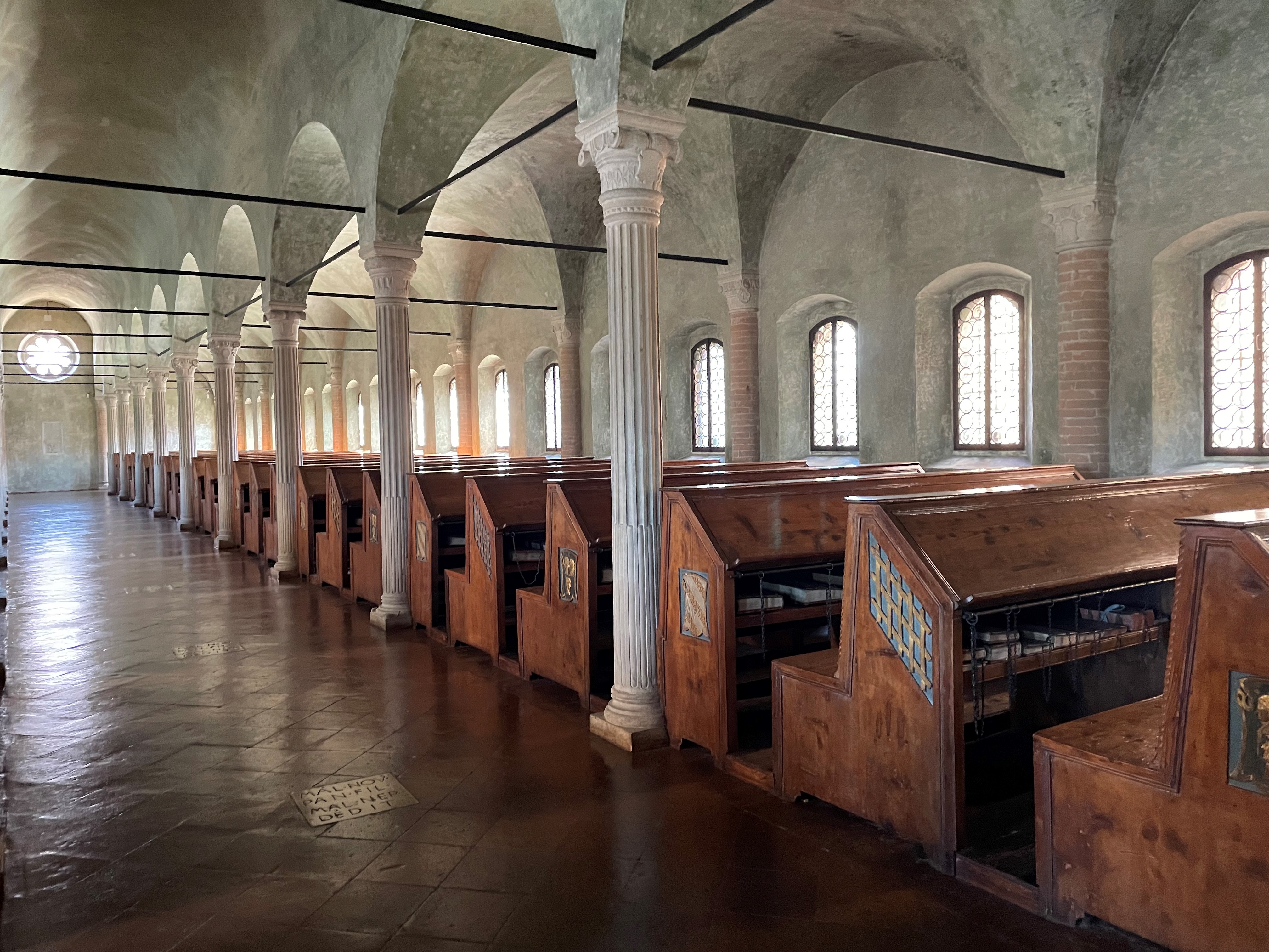 You can see the books still chained to the pews where they were studied