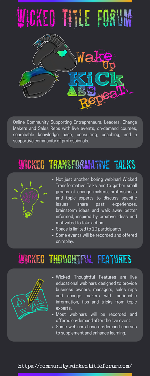 Wicked Title Forum event type descriptions