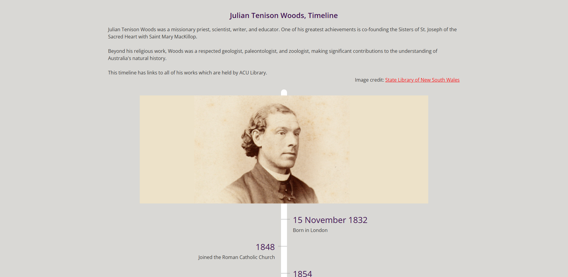 Julian Tension Woods Timeline