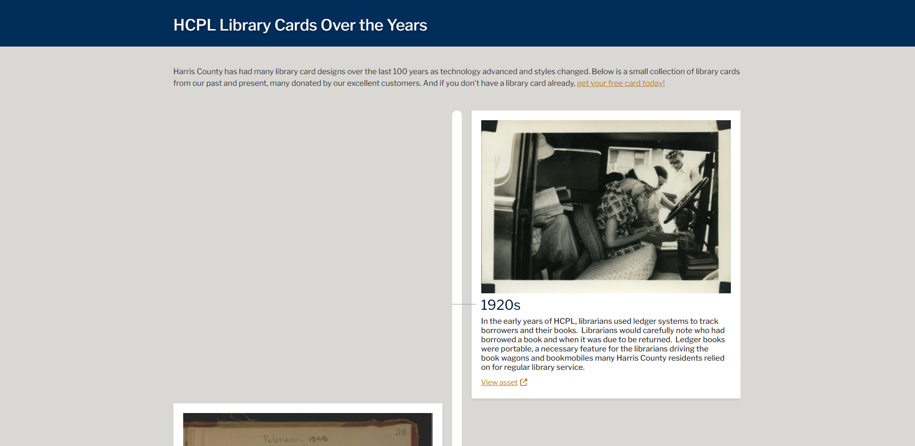 Library Cards Over the Years Timeline