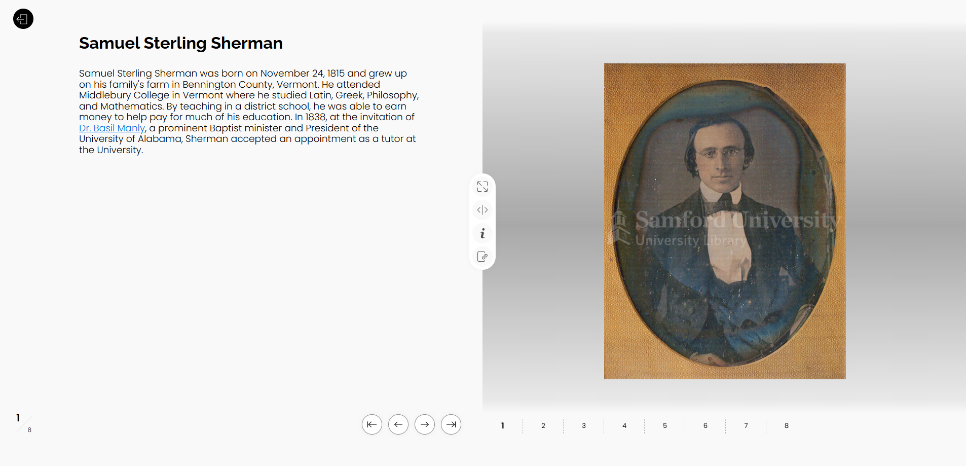 Samuel Sterling Sherman Exhibit