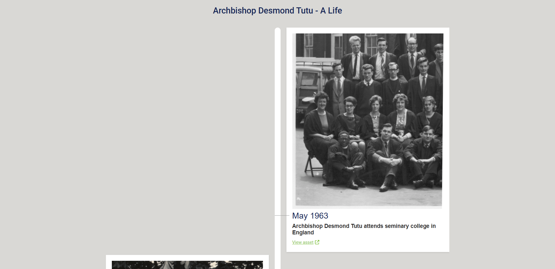 Archbishop Desmond Tutu Timeline