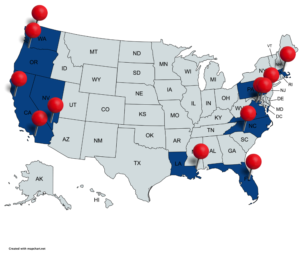 GRAPHIC: Map of AMHCA conference locations, 2007–2026