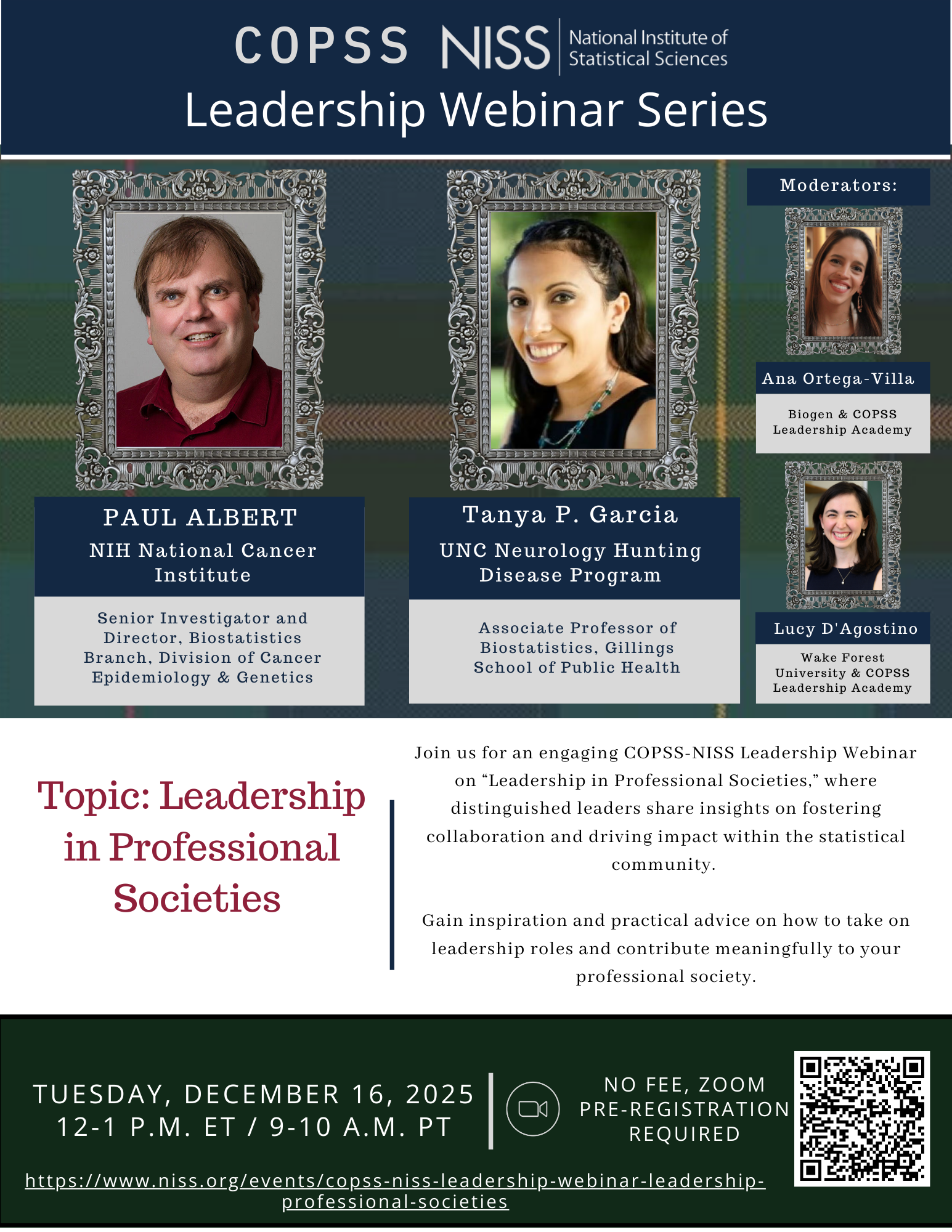 COPSS NISS Webinar on December 16, 2025 at 12:00 pm ET