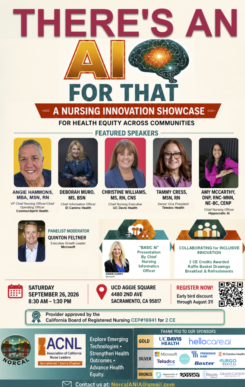 There's an AI For That — A Nursing Innovation Showcase, September 26 2026, UCD Aggie Square, Sacramento