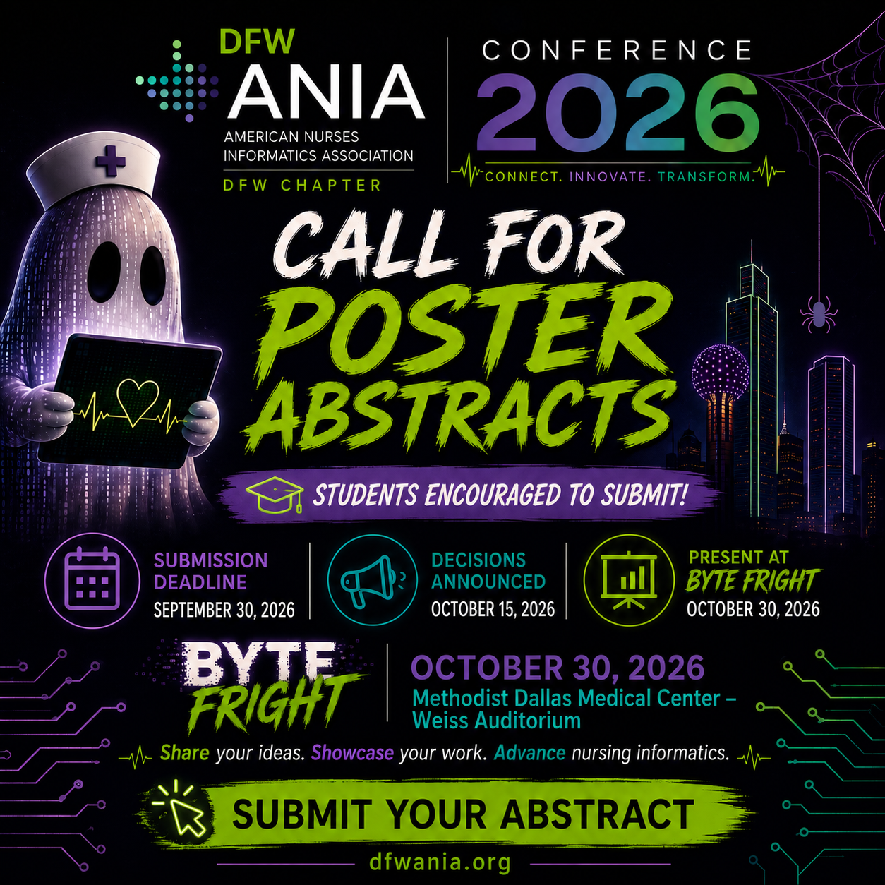 Call for poster abstracts for the 2026 DFW ANIA Annual Informatics Conference