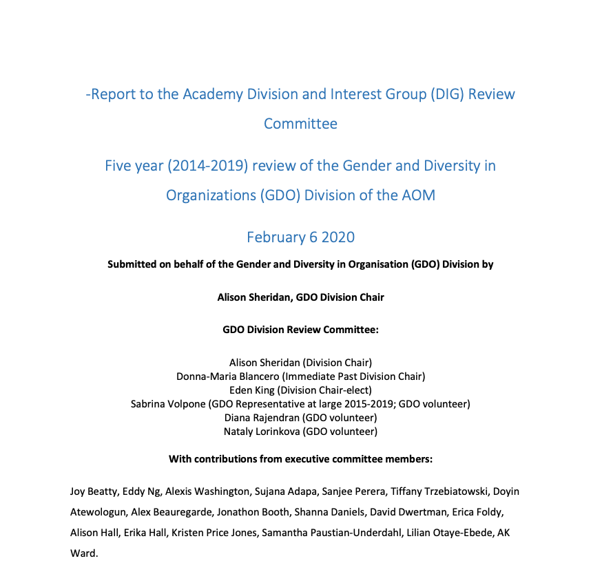 Preview of the Division Five Year Report