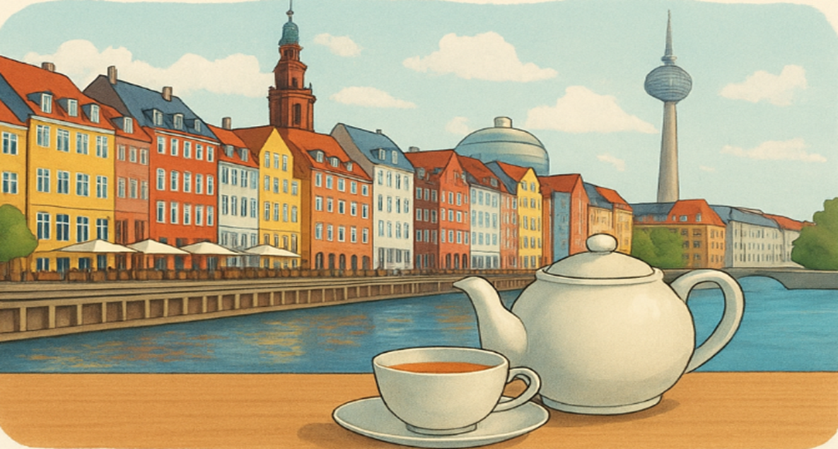 A tea pot and cup on a table

AI-generated content may be incorrect.