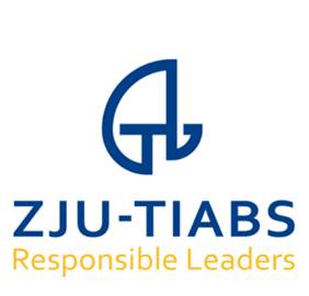 A blue and yellow logo  Description automatically generated