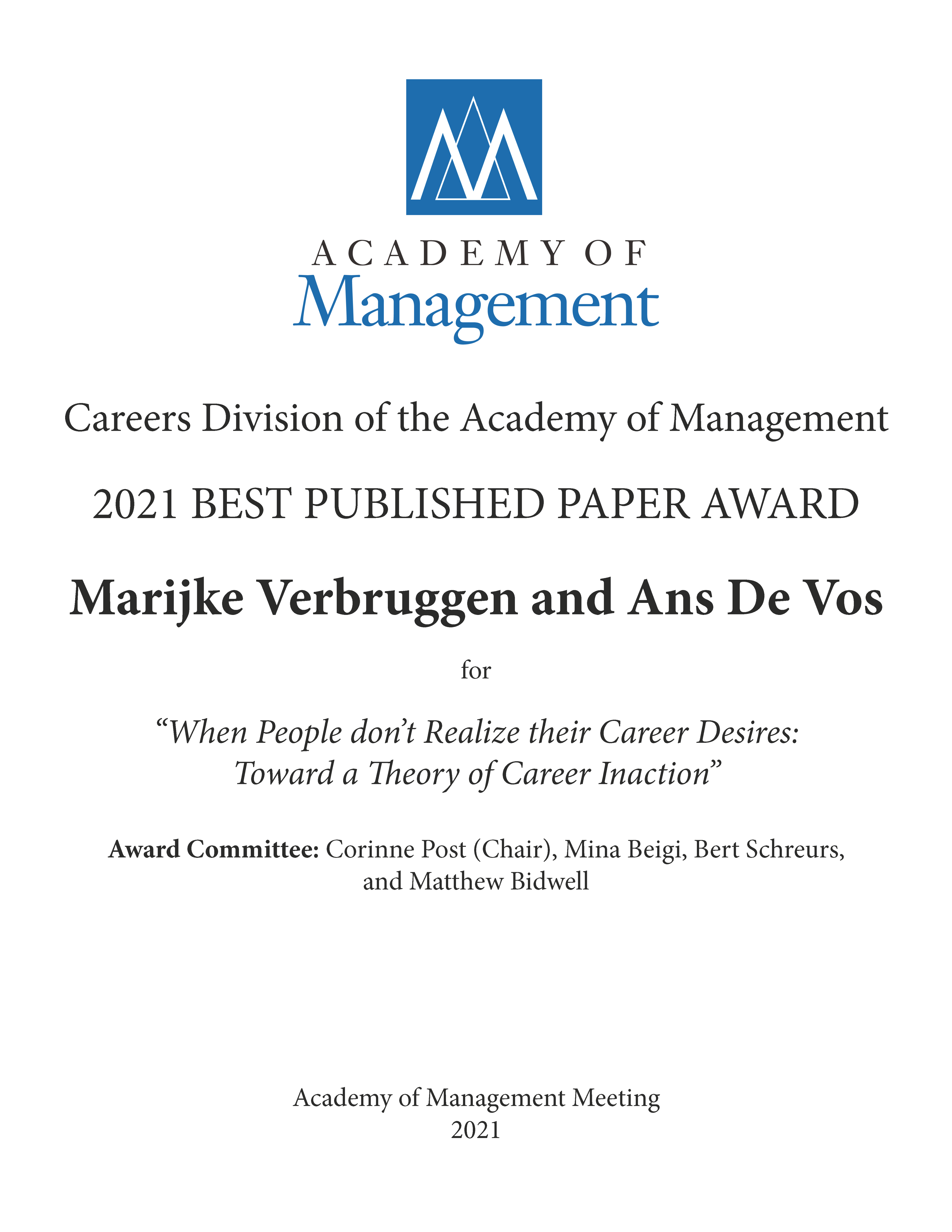Careers Division of the Academy of Management - Careers Division