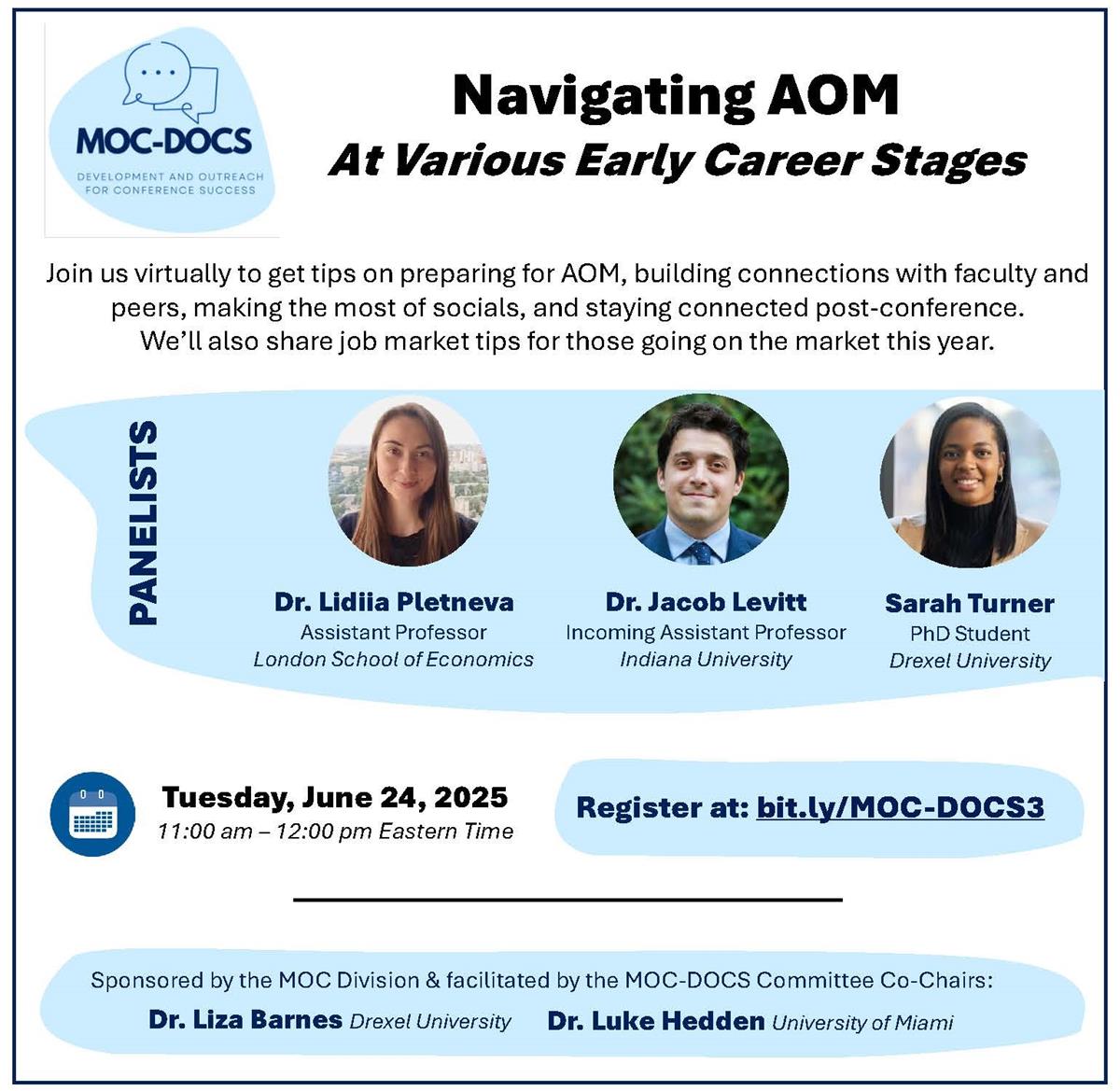 Virtual Session on Navigating AOM at Various Early Career Stages ...