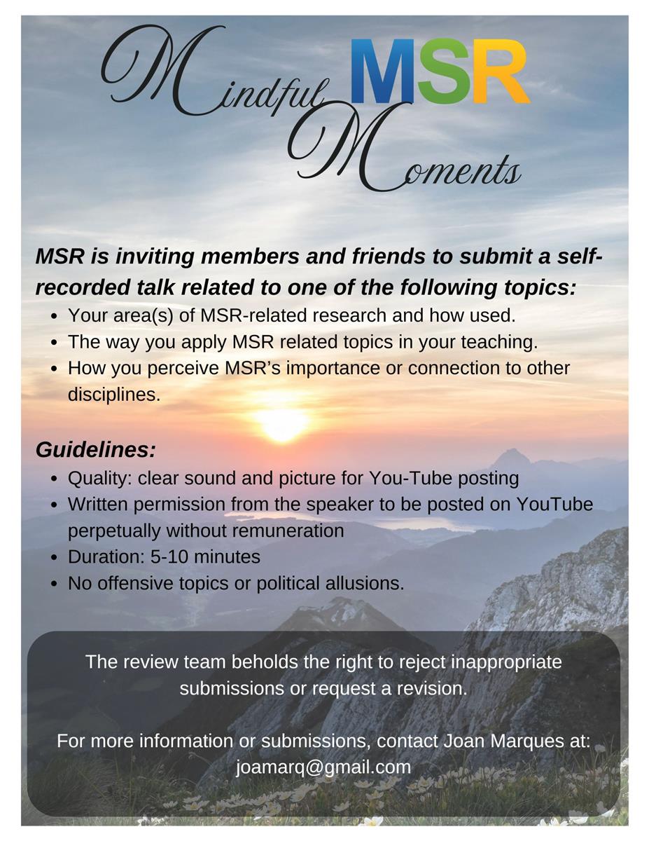MSR Invitation for presentations